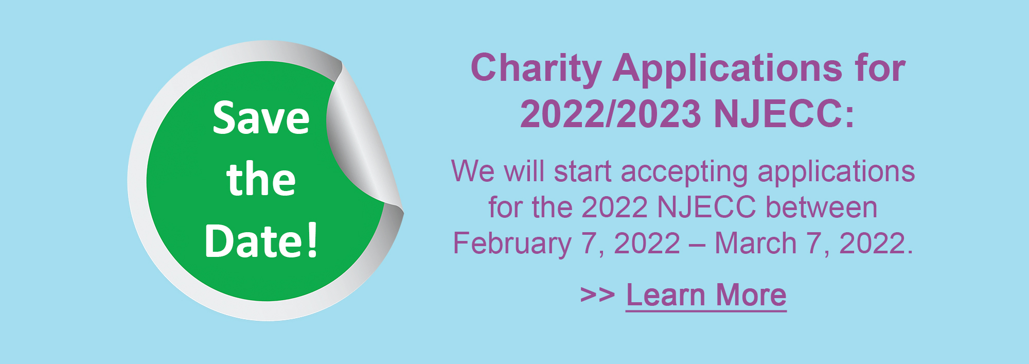 Charity applications for the 2022-2023 NJECC
