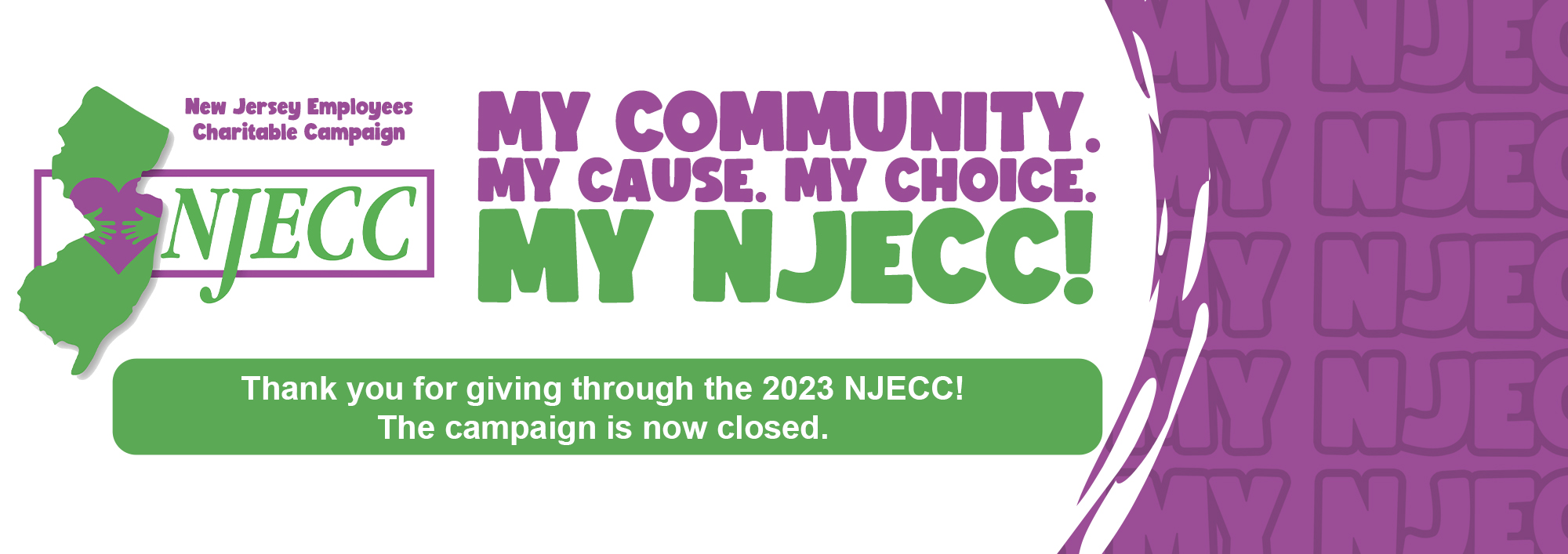 2023 NJECC net site banner – thank you campaign closed