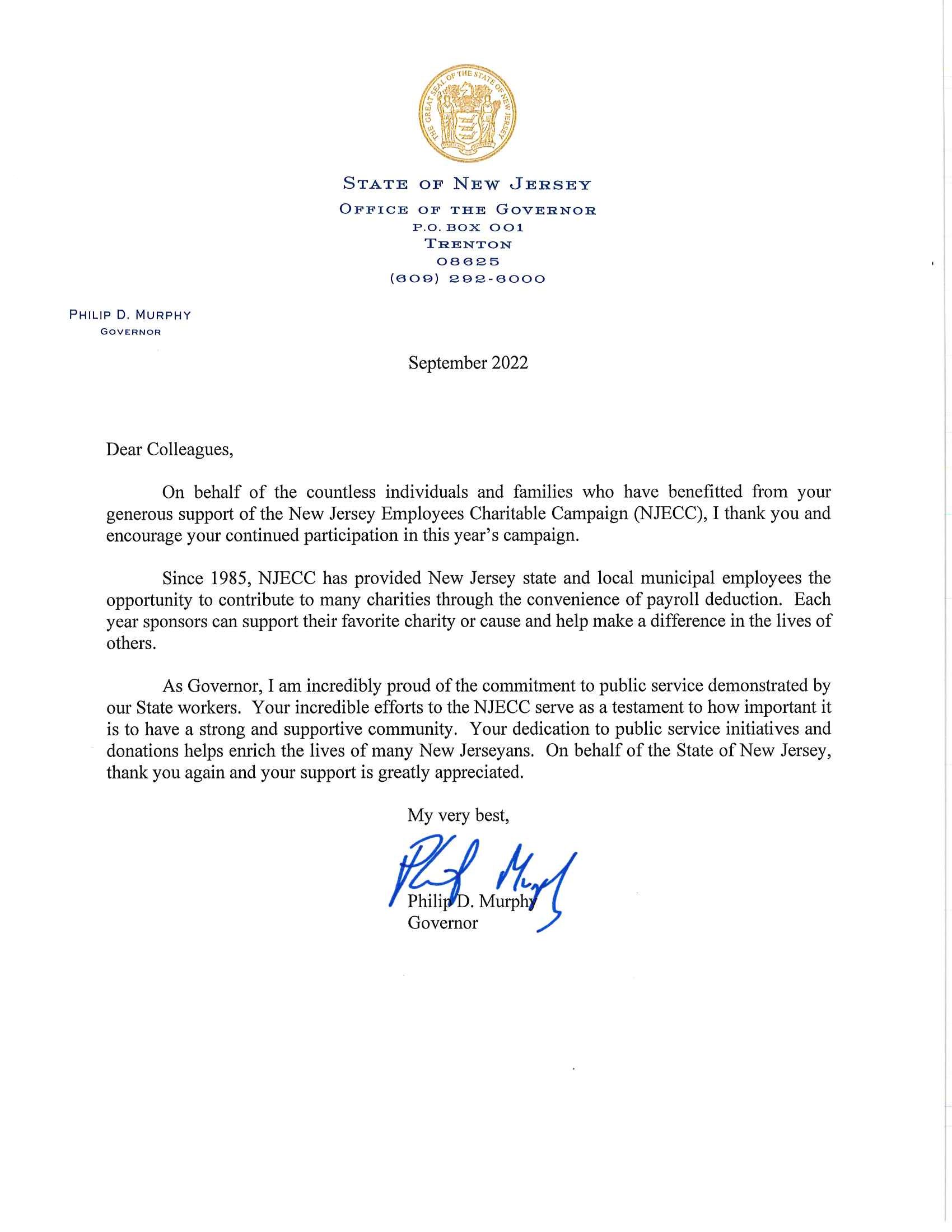Governor letter 2022